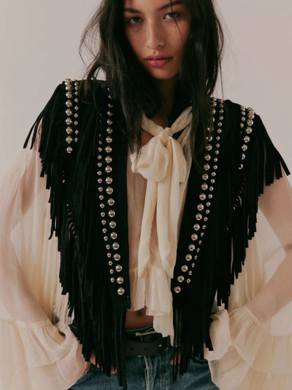 Suede Fringe Collar